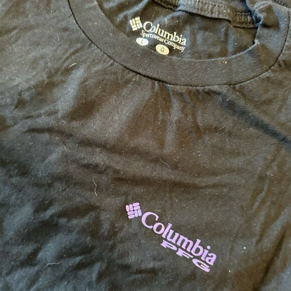 Columbia Black T-Shirt with Purple Logo - Picture 1 of 2